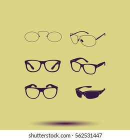 Set of classic glasses.