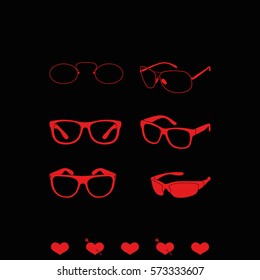 Set of classic glasses.