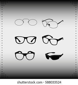 Set of classic glasses.