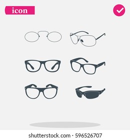 Set of classic glasses.