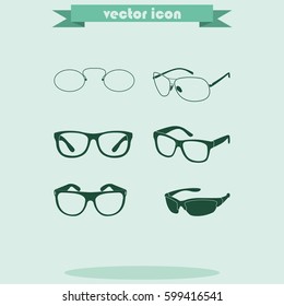 Set of classic glasses.