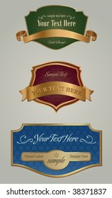 set of classic glossy labels