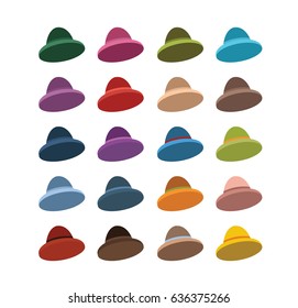 Set of classic hats