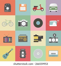 set of classic icon, hipster gadget, vecter illustration