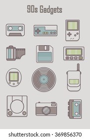 set of classic icon, hipster gadget,old gadget vector.