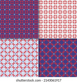 Set of Classic Pattern Ornament, Seamless Geometric Pattern for Design, Wallpaper, Fashion Print, Trendy Decor, Home Textile, Retro Decor. Vector.	