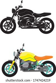 Set of classic road motorcycles. Vector illustration