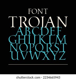 Set of classic roman font. Vector. Capital letters. Uneven ancient font. Letters symbols for the design of a poster, flyer or presentation. Signs for the logo. All letters are separate.