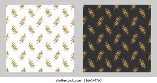 set of classic seamless decorative patterns with a golden openwork grid of arbitrary shapes for texture, textiles, simple backgrounds and creative design