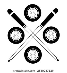 Set Classic Simple badge billiard logo, billiard club vector design on white background