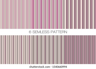 Set classic stripes seamless patterns. Clean beige and violet stripes. Retro, Vintage template. Universal background for greeting cards, invitations. Upholstery fabric. Wallpaper. Texture. Wrapping.
