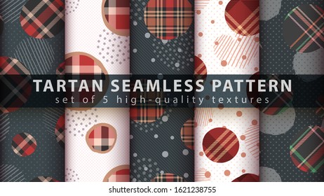 Set classic tartan seamless pattern.