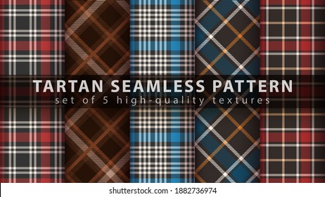 Set classic tartan seamless pattern.