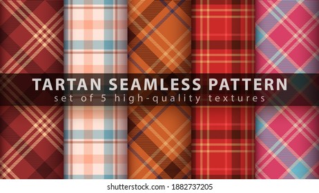 Set classic tartan seamless pattern.