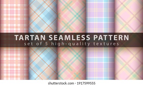 Set classic tartan seamless pattern.
