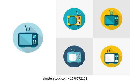 Set of Classic television flat icon vector template, Technology design icon concepts, Creative design