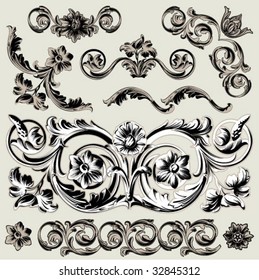 set of classic vector decorations