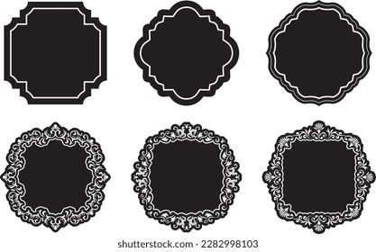 Set of classic vintage format picture frames  templates  monograms, invitations, frames, banners, menus, labels retro design.
