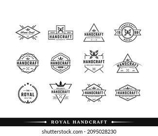 Set of Classic Vintage Retro Label for Royal Quality Handcraft Badges Logo Design Inspiration