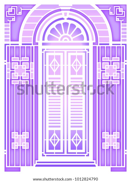 Set Classic Windows Doors Building Old Stock Vector Royalty Free