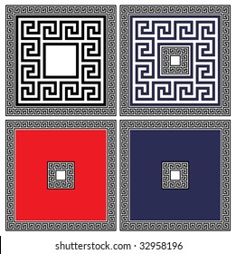 A set of classical ancient greek and roman meanders in vector format