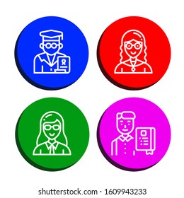 Set of classroom icons. Such as Professor, Teacher, Student , classroom icons