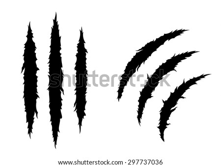 Set Claw Scratches Isolated On White Stock Vector (Royalty Free ...