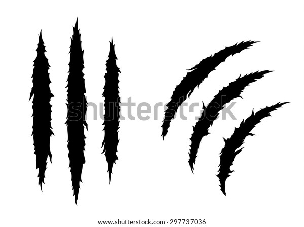 Set Claw Scratches Isolated On White Stock Vector (Royalty Free ...