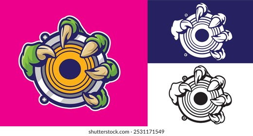 conjunto de garra estéreo bom para adesivo, logotipo, design de elemento, design de marca, etc