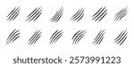 Set of claws animal scratch vector icons. Cat, tiger, monster scratches paw shapes