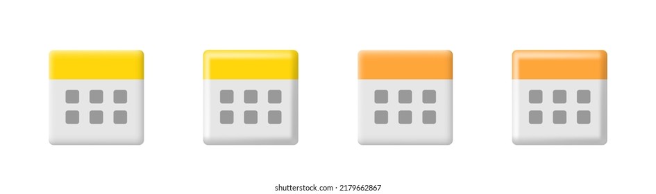 Eine Reihe von Tonkalendern. Vektorgrafik-Clips einzeln auf weißem Hintergrund.	