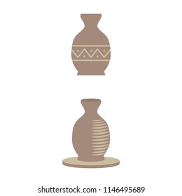 a set of clay vase icons