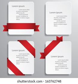 set of clean banners with ribbon. vector.