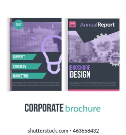 Set of Clean brochure cover templates with blured city landscape. Business design, flyer , professional corporate .