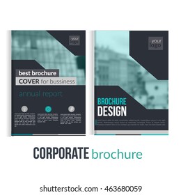 Set of Clean brochure cover templates with blured city landscape. Business design, flyer , professional corporate .