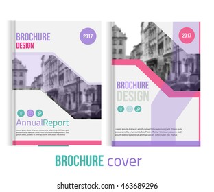Set of Clean brochure cover templates with blured city landscape. Business brochure cover design, flyer brochure cover, professional corporate brochure cover