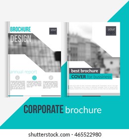 Set of Clean brochure cover templates with blured city landscape. Business design, flyer , professional corporate .