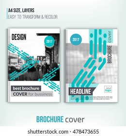 Set of Clean brochure cover templates with blured city landscape. Business design, flyer , professional corporate .