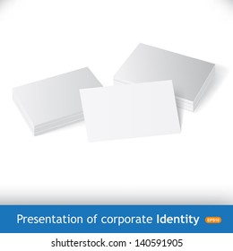 A set of clean business cards for your presentation of corporate identity.Volumetric representation in perspective. Vector cards.