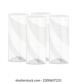 Set of clean glasses on white background