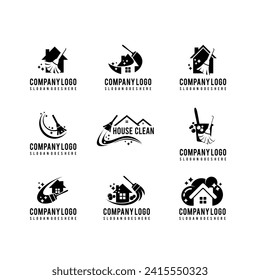 set of clean house logo vector