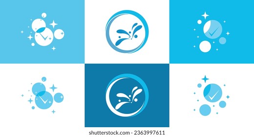 Set clean logo design with unique style concept Premium Vector
