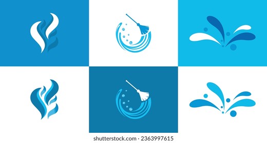 Establecer un diseño de logotipo limpio con un concepto de estilo único Vector Premium