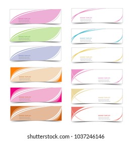 set of clean modern banner label sticker templates vector isolated