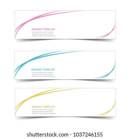 set of clean modern banner label sticker templates vector isolated