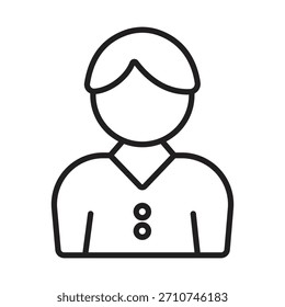 Un conjunto de iconos vectoriales de contorno limpios que representan perfiles de usuario y profesionales, ideales para conceptos de avatar, Cuenta, contacto, Servicio al cliente o servicio profesional en 