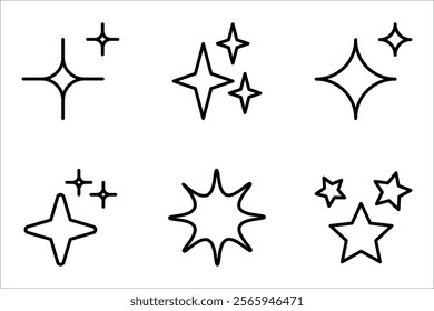 Set of Clean shining icons. Sparkle Sign. vector illustration on white background