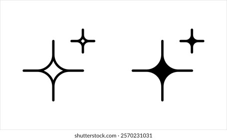 Set of Clean shining icons. Sparkle Sign. vector illustration on white background