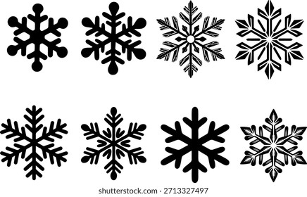 Conjunto de Limpar neve flocos Silhueta Ícones