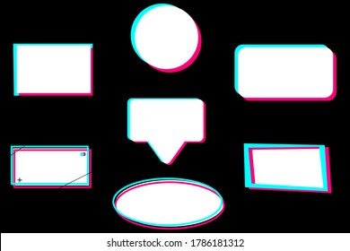 Set of clean stickers in the style of social media. User interface. Ui. Web design. Social media concept. Vector illustration. EPS10